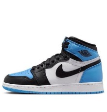 Кроссовки Nike Air Jordan 1 Retro черно-голубые высокие FD1437-400