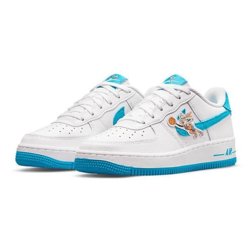 Кроссовки Nike Air Force 1 GS Hare бело-голубые