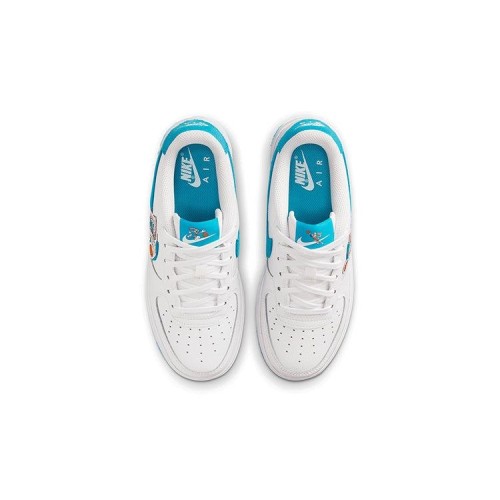 Кроссовки Nike Air Force 1 GS Hare бело-голубые