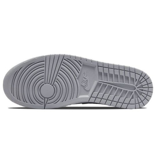 Кроссовки Nike Air Jordan 1 Mid Light Smoke Grey серые с черными и белыми вставками высокие 554724-078