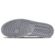 Кроссовки Nike Air Jordan 1 Mid Light Smoke Grey серые с черными и белыми вставками высокие 554724-078