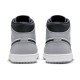 Кроссовки Nike Air Jordan 1 Mid Light Smoke Grey серые с черными и белыми вставками высокие 554724-078