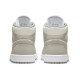 Кроссовки Nike Air Jordan 1 Mid College Grey Linen бежевые высокие 554724-082