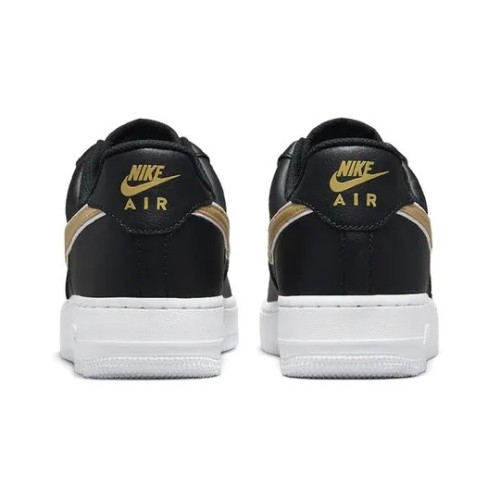 Кроссовки Nike Air Force 1 07 женские Essential Black Metallic Gold черные низкие с золотыми вставками DD1523-001