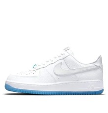Кроссовки Nike Air Force женские 1 07 LX UV Reactive Swoosh белые низкие с голубым DA8301-101