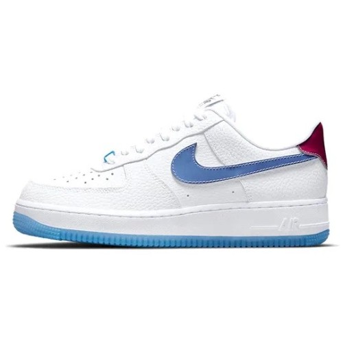 Кроссовки Nike Air Force женские 1 07 LX UV Reactive Swoosh белые низкие с голубым DA8301-101