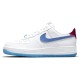 Кроссовки Nike Air Force женские 1 07 LX UV Reactive Swoosh белые низкие с голубым DA8301-101