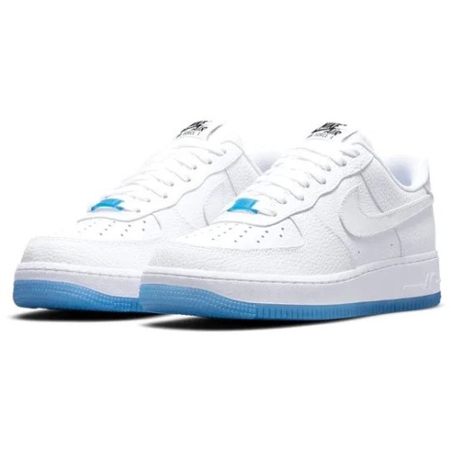 Кроссовки Nike Air Force женские 1 07 LX UV Reactive Swoosh белые низкие с голубым DA8301-101