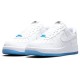Кроссовки Nike Air Force женские 1 07 LX UV Reactive Swoosh белые низкие с голубым DA8301-101