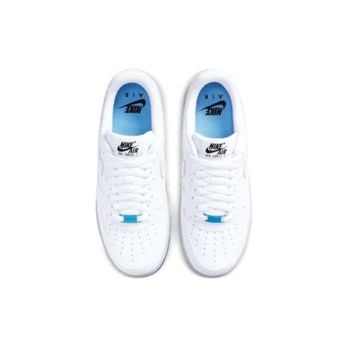 Кроссовки Nike Air Force женские 1 07 LX UV Reactive Swoosh белые низкие с голубым DA8301-101