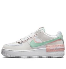 Кроссовки Nike Air Force 1 женские Shadow White Atmosphere Mint белые с мятным низкие CI0919-117