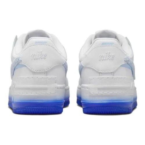 Кроссовки Nike Air Force 1 женские Shadow Chenille Swoosh белые низкие с голубым FJ4567-100
