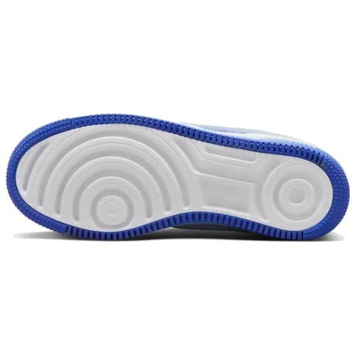 Кроссовки Nike Air Force 1 женские Shadow Chenille Swoosh белые низкие с голубым FJ4567-100