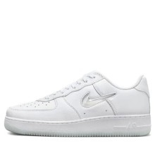 Кроссовки Nike Air Force 1 Low 07 Retro Color of the Month Jewel Swoosh Triple White мужские