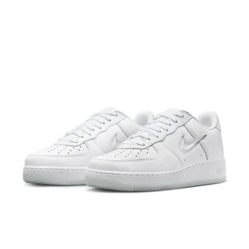 Кроссовки Nike Air Force 1 Low 07 Retro Color of the Month Jewel Swoosh Triple White мужские