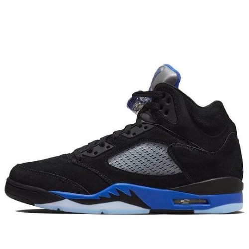 Кроссовки Nike Air Jordan 5 Retro Racer Blue черные с синей подошвой CT4838-004