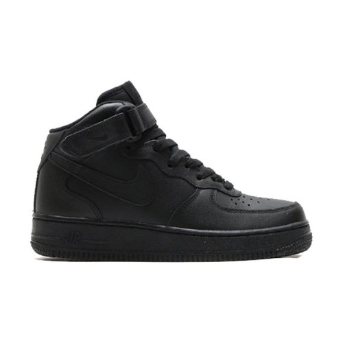 Кроссовки Nike Womens Air Force 1 Mid Blackout черные 366731-001