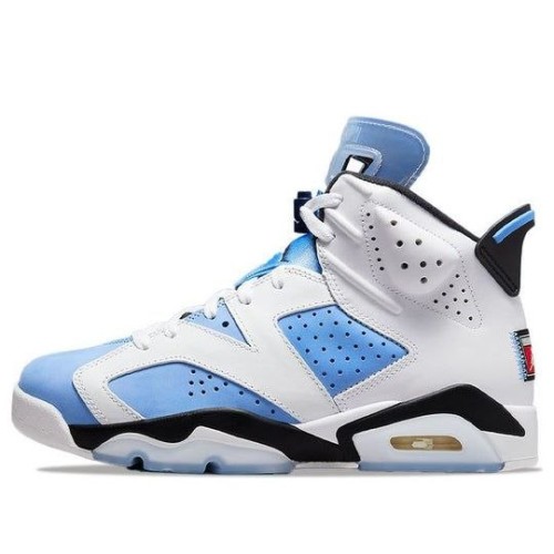 Кроссовки Nike Air Jordan 6 Retro бело-голубые высокие UNC Home White CT8529-410