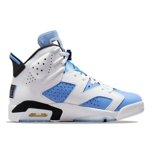Кроссовки Nike Air Jordan 6 Retro бело-голубые высокие UNC Home White CT8529-410
