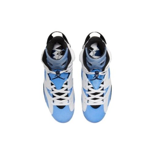 Кроссовки Nike Air Jordan 6 Retro бело-голубые высокие UNC Home White CT8529-410