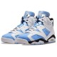 Кроссовки Nike Air Jordan 6 Retro бело-голубые высокие UNC Home White CT8529-410