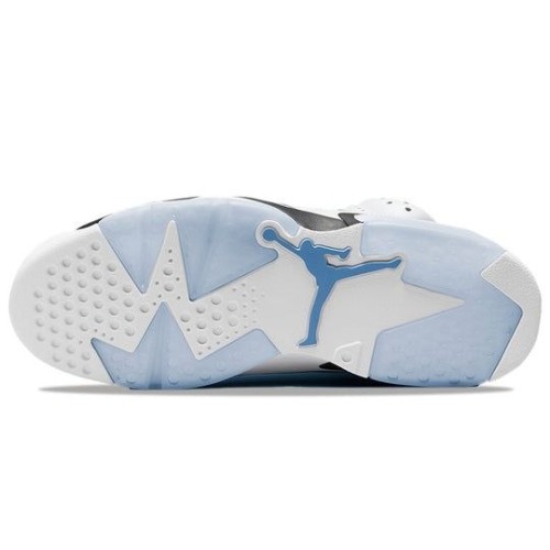 Кроссовки Nike Air Jordan 6 Retro бело-голубые высокие UNC Home White CT8529-410