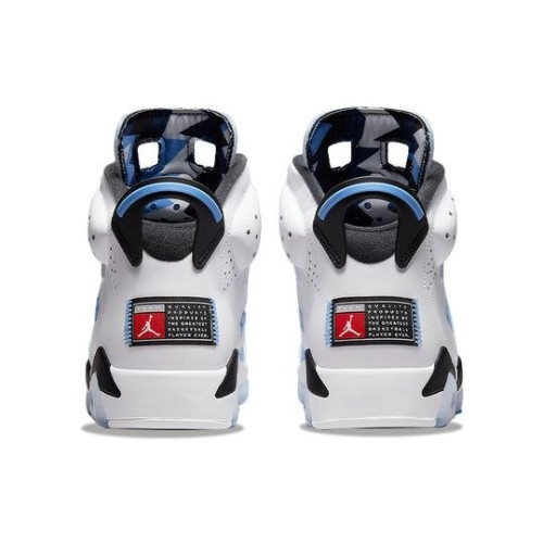 Кроссовки Nike Air Jordan 6 Retro бело-голубые высокие UNC Home White CT8529-410