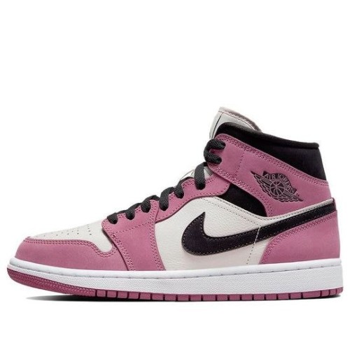 Nike Air Jordan 1 Mid женские розовые с белыми и черными вставками SE Berry Pink DC7267-500