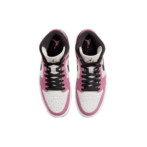 Nike Air Jordan 1 Mid женские розовые с белыми и черными вставками SE Berry Pink DC7267-500