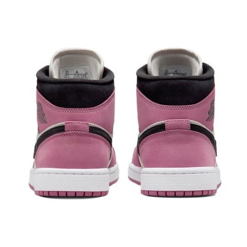 Nike Air Jordan 1 Mid женские розовые с белыми и черными вставками SE Berry Pink DC7267-500