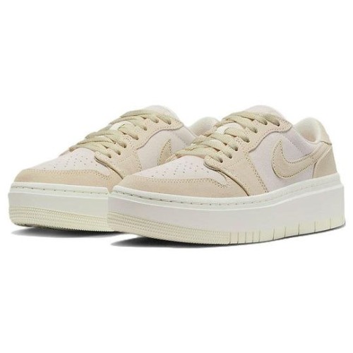Кроссовки Nike Air Jordan 1 Elevate Low бежевые низкие женские на платформе White Tan DH7004-101
