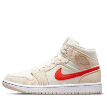 Nike Air Jordan 1 Mid SE Corduroy женские бежевые высокие DA8009-108