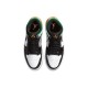 Кроссовки Nike Air Jordan 1 Mid SE Oakland черно-белые с зелеными и оранжевыми вставками 852542-101