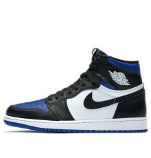 Nike Air Jordan 1 Retro High высокие черно-синие с белым OG Royal Toe 555088-041