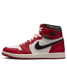 Кроссовки Nike Air Jordan 1 Retro черно-красные с белыми вставками Lost and Found DZ5485-612