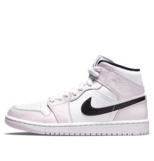 Nike Air Jordan 1 Mid Barely Rose высокие женские бело-розовые BQ6472-500