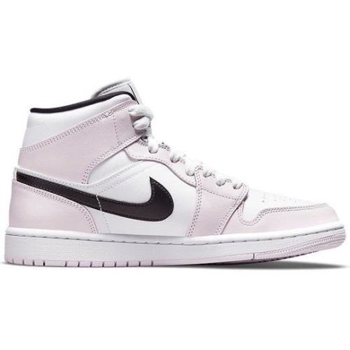 Nike Air Jordan 1 Mid Barely Rose высокие женские бело-розовые BQ6472-500