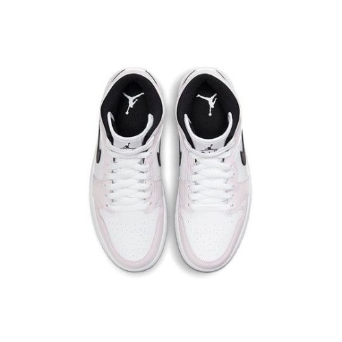 Nike Air Jordan 1 Mid Barely Rose высокие женские бело-розовые BQ6472-500