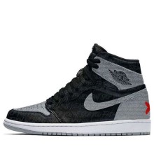 Кроссовки Nike Air Jordan 1 Retro High OG Rebellionaire черно-серые высокие 555088-036