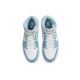 Кроссовки Nike Air Jordan 1 Mid бело-голубые женские высокие University Blue BQ6472-141