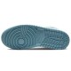 Кроссовки Nike Air Jordan 1 Mid бело-голубые женские высокие University Blue BQ6472-141