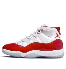 Кроссовки Nike Air Jordan 11 Retro Cherry белые с красной полосой CT8012-116