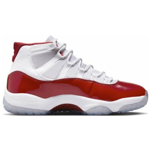 Кроссовки Nike Air Jordan 11 Retro Cherry белые с красной полосой CT8012-116
