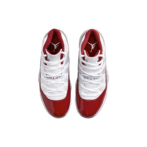 Кроссовки Nike Air Jordan 11 Retro Cherry белые с красной полосой CT8012-116