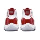 Кроссовки Nike Air Jordan 11 Retro Cherry белые с красной полосой CT8012-116