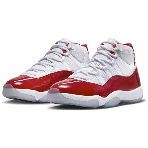 Кроссовки Nike Air Jordan 11 Retro Cherry белые с красной полосой CT8012-116