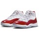 Кроссовки Nike Air Jordan 11 Retro Cherry белые с красной полосой CT8012-116