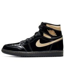 Баскетбольные кроссовки Air Jordan 1 Retro High OG Black Metallic Gold