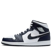 Черно-белые Кроссовки Nike Air Jordan 1 Mid Obsidian
