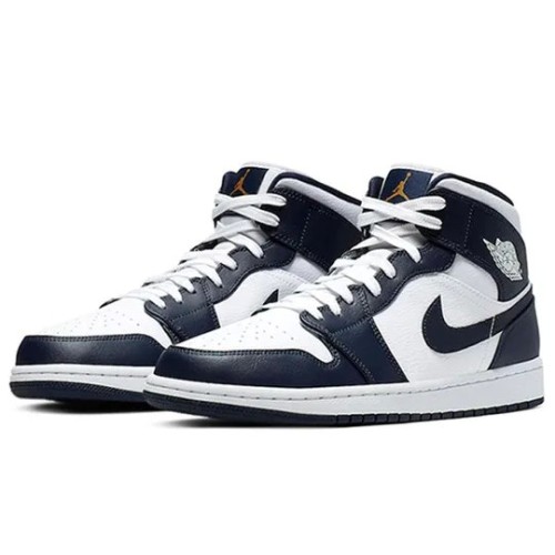 Черно-белые Кроссовки Nike Air Jordan 1 Mid Obsidian